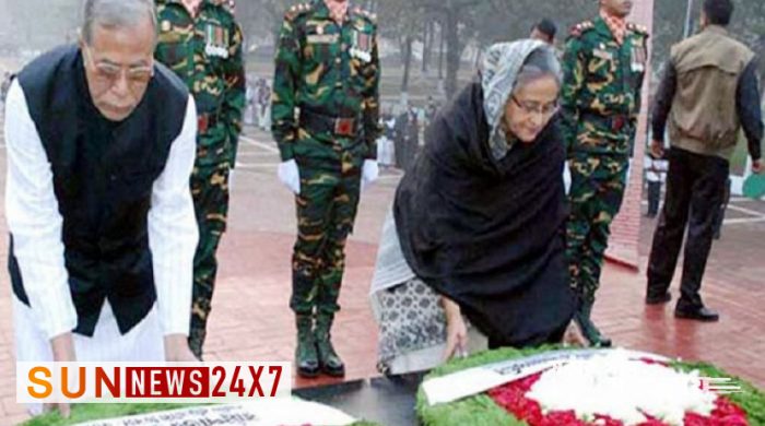 স্মৃতিসৌধে রাষ্ট্রপতি ও প্রধানমন্ত্রীর শ্রদ্ধা