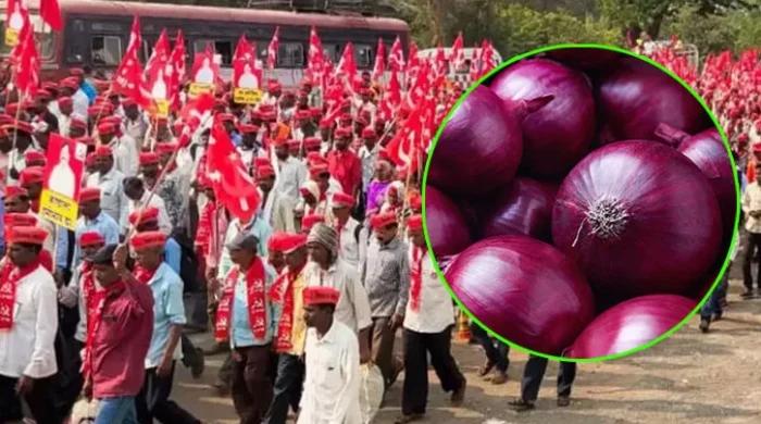 পেঁয়াজের ন্যায্যমূল্যের দাবিতে মুম্বাই অভিমুখে ২০ হাজার কৃষকের পদযাত্রা