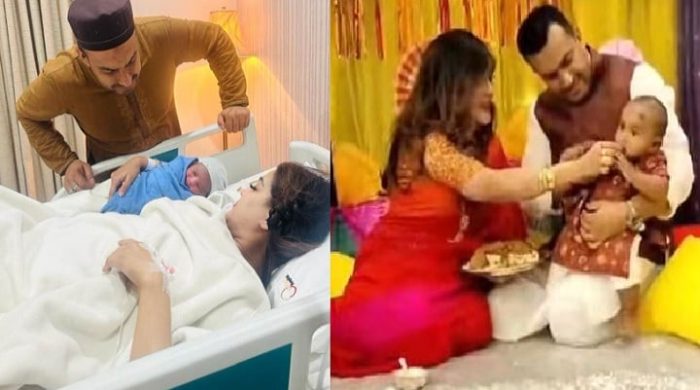 ছেলের মুখে প্রথম ভাত দিলেন অভিনেত্রী মাহি