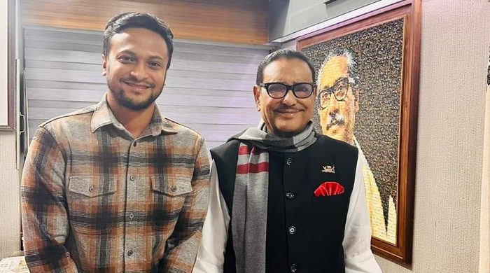 ওবায়দুল কাদেরের সঙ্গে সাক্ষাৎ করলেন সাকিব আল হাসান