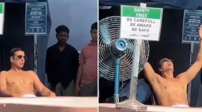 গরমেও সূর্যের দিকে তাকিয়ে অক্ষয়