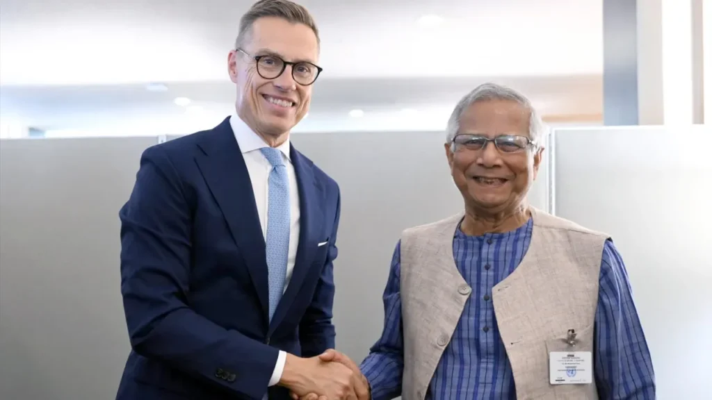 ফিনল্যান্ডের প্রেসিডেন্ট আলেকজান্ডার স্টাবের সঙ্গে প্রধান উপদেষ্টার বৈঠক
