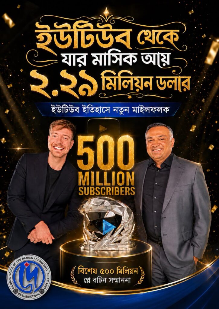 ইউটিউব থেকে যার মাসিক আয় প্রায় ২.২৯ মিলিয়ন ডলার