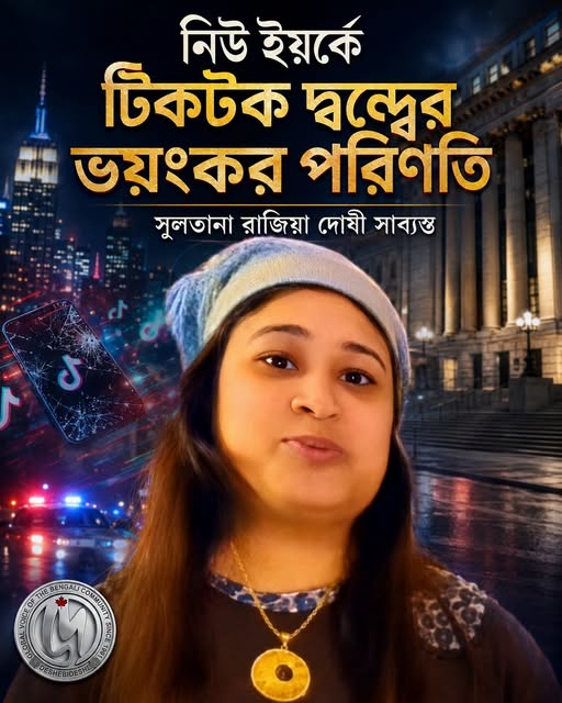 নিউ ইয়র্কে টিকটক দ্বন্দ্বের ভয়ংকর পরিণতি: সুলতানা রাজিয়া দোষী সাব্যস্ত নিউ ইয়র্কে টিকটক দ্বন্দ্বের ভয়ংকর পরিণতি: সুলতানা রাজিয়া দোষী সাব্যস্ত